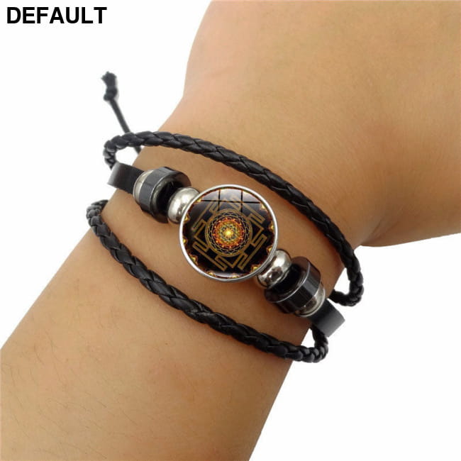 Sacred Geometry Sri Yantra Glass Buckle Charm Bracelets & default Women