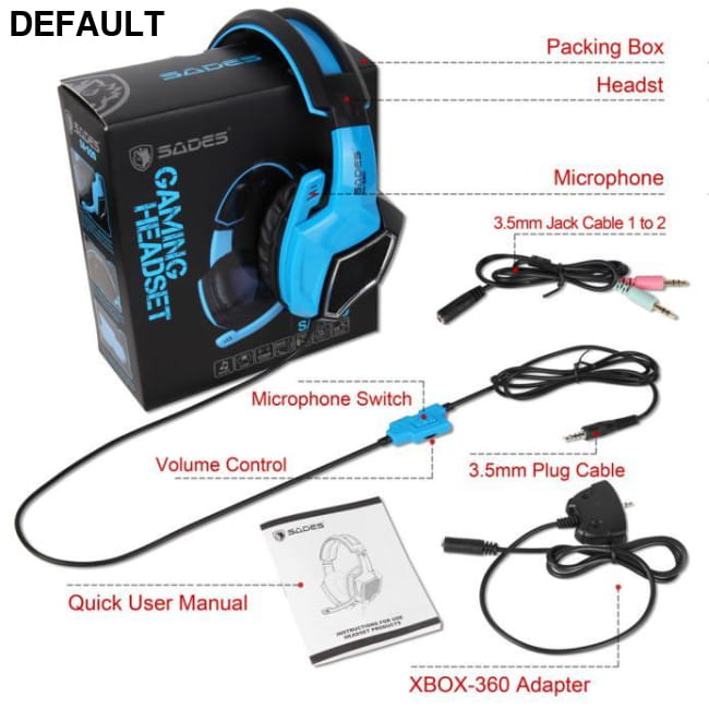SADES 920 Stereo Surround Gaming Headset Headband MicHeadphone Wired Headphones