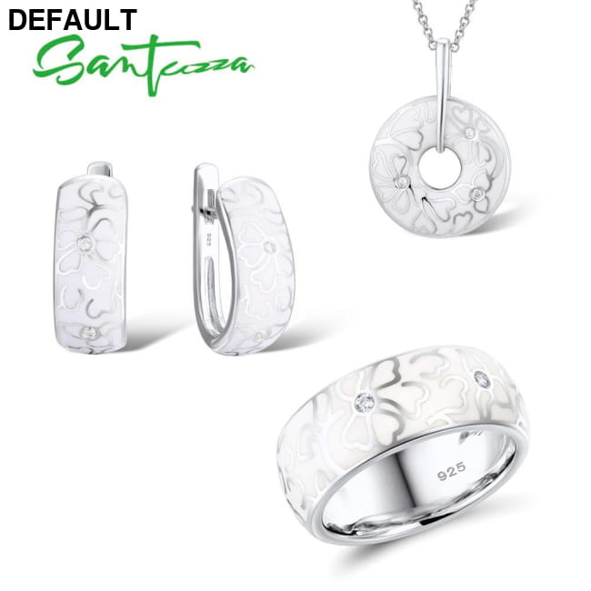 SANTUZZA Jewelry Set For Women Genuine 925 Sterling Silver 6 Necklace Sets Necklaces