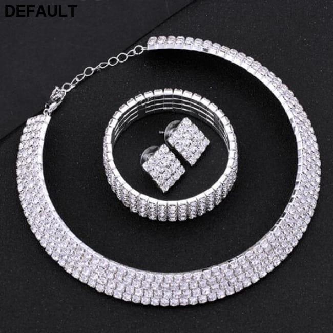 Silver Circle Crystal Bridal Jewelry Sets Sterling Necklace Necklaces
