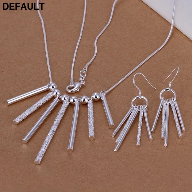 Silver color refined luxury gorgeous fashion noble elegant column two piece sets hot selling classic silver jewelry