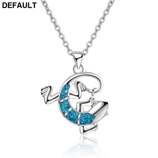 Silver Filled Blue Sea Turtle Pendant Necklace for Women A054 / 50cm Sterling Necklaces