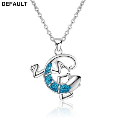 Silver Filled Blue Sea Turtle Pendant Necklace for Women A054 / 50cm Sterling Necklaces