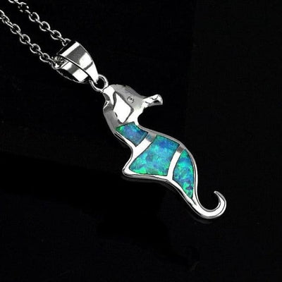 Silver Filled Blue Sea Turtle Pendant Necklace for Women A055 / 50cm Sterling Necklaces