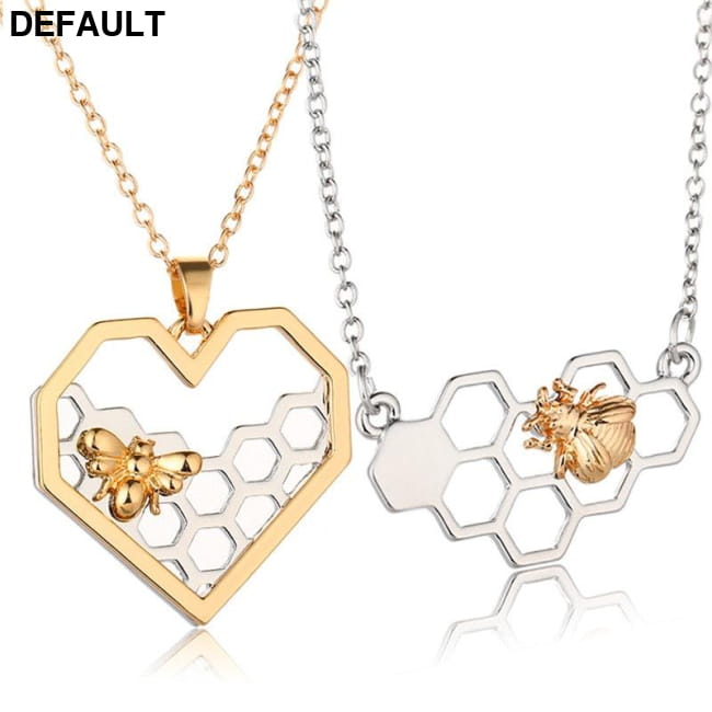 Silver Necklaces for Women Girl Heart Honeycomb Bee Animal Sterling