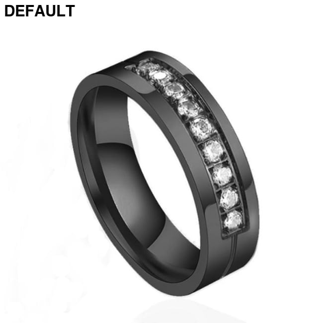 Simple Car Line Men s Titanium Steel Ring Zircon Couple Rings