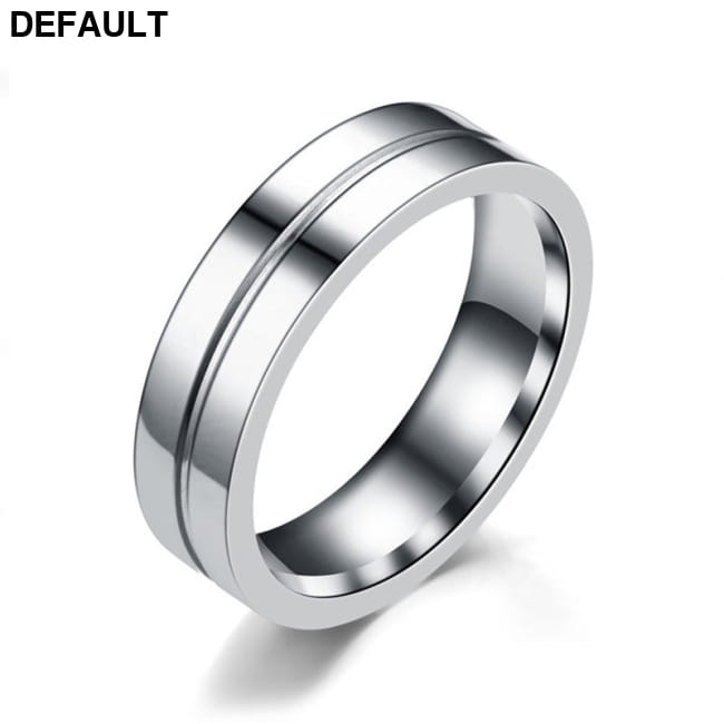 Simple Car Line Men s Titanium Steel Ring Zircon Couple White / 10 Rings