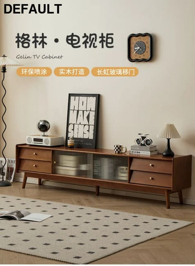 Simple Trendy Tv Stand Mid Century Metal Handles Retro Luxury With Drawers Classic Mobiletto Porta Room Furniture Home