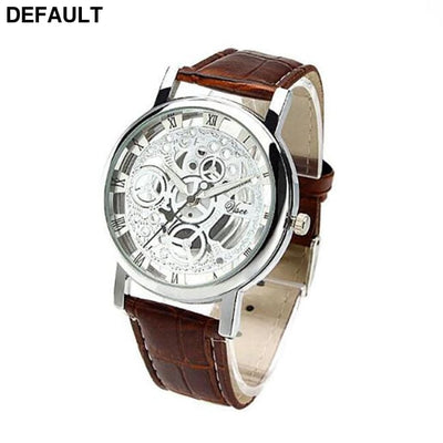 Skeleton Hollow Quartz Wristwatch Brown Men Watches Best Selling Products