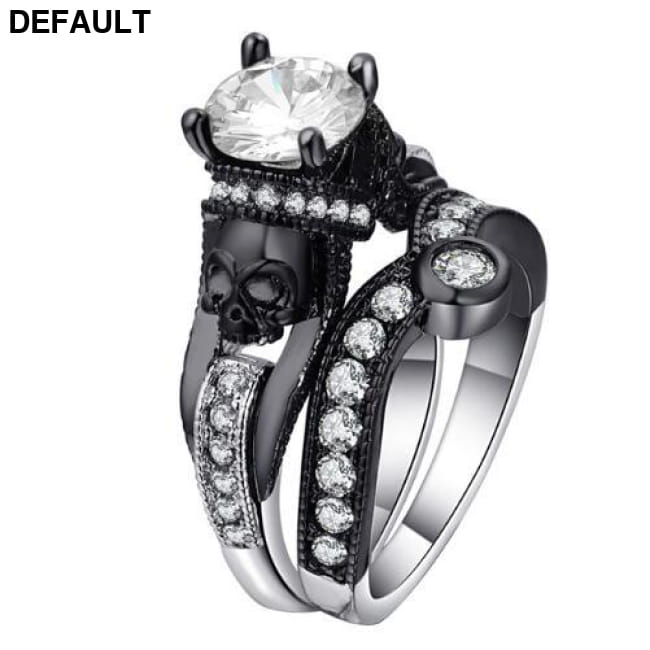 Skull Ring Set Halloween Party Jewelry a-size 5 Sterling Silver Rings