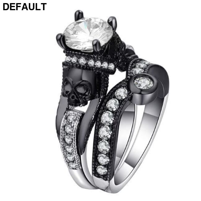 Skull Ring Set Halloween Party Jewelry a-size 5 Sterling Silver Rings