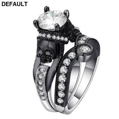 Skull Ring Set Halloween Party Jewelry a-size 5 Sterling Silver Rings