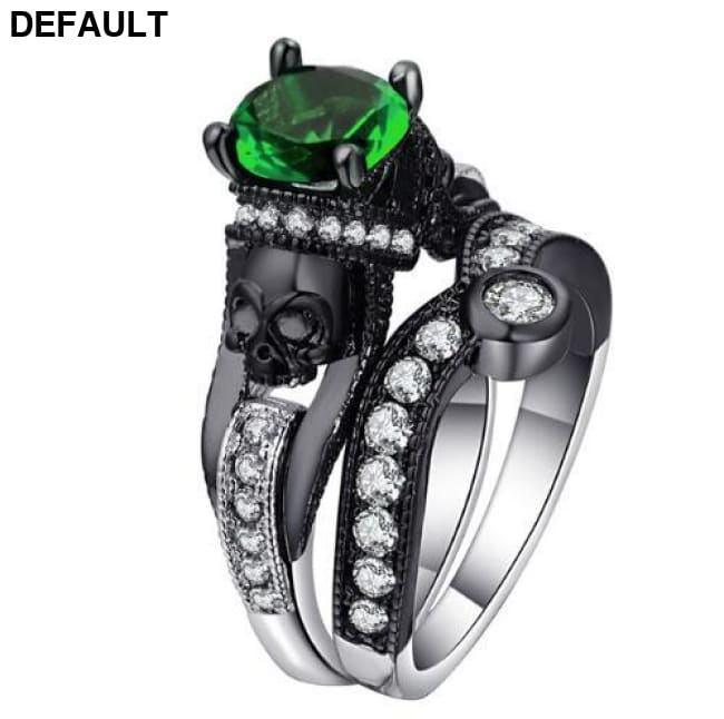 Skull Ring Set Halloween Party Jewelry b-size 5 Sterling Silver Rings