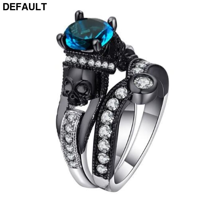 Skull Ring Set Halloween Party Jewelry c-size 5 Sterling Silver Rings