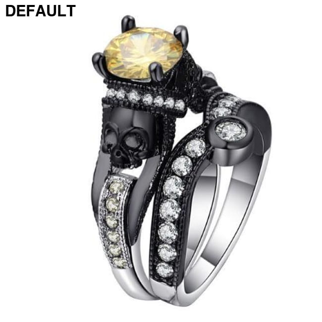 Skull Ring Set Halloween Party Jewelry d-size 5 Sterling Silver Rings