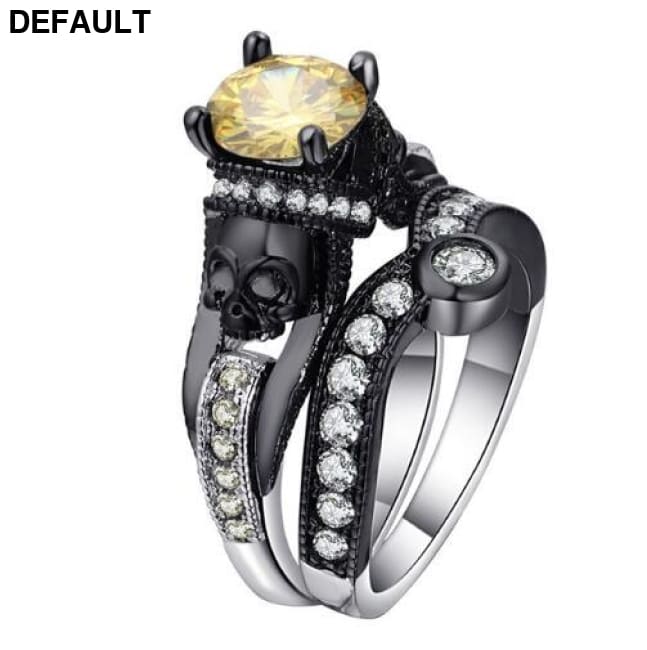 Skull Ring Set Halloween Party Jewelry d-size 5 Sterling Silver Rings