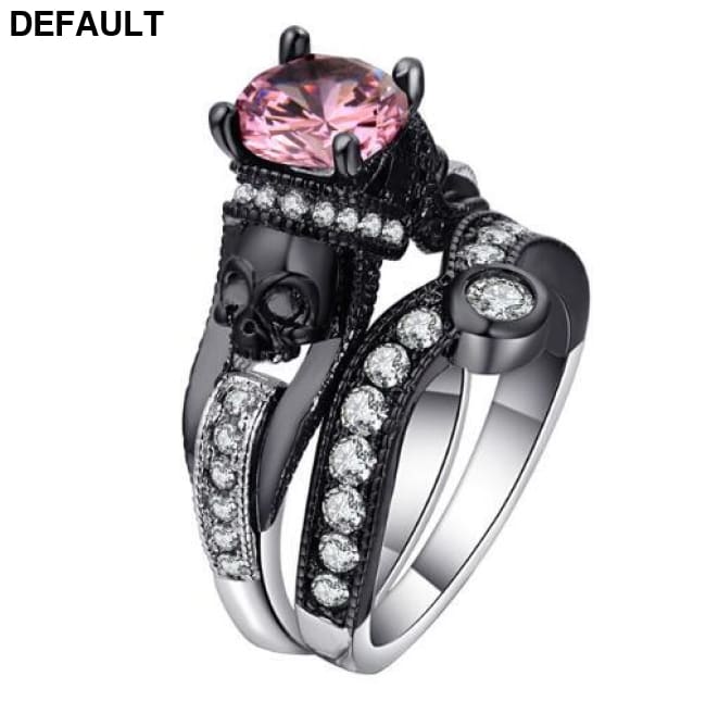 Skull Ring Set Halloween Party Jewelry e-size 5 Sterling Silver Rings