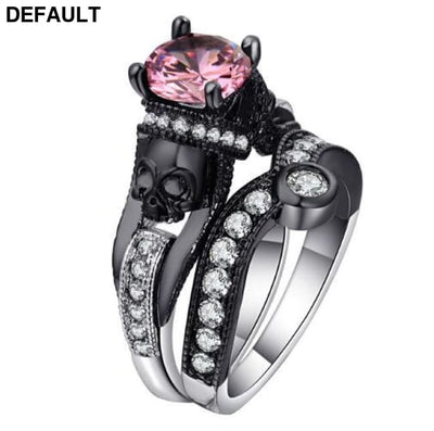 Skull Ring Set Halloween Party Jewelry e-size 5 Sterling Silver Rings