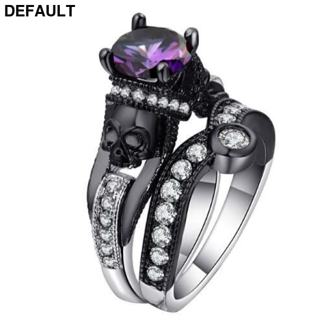 Skull Ring Set Halloween Party Jewelry f-size 5 Sterling Silver Rings