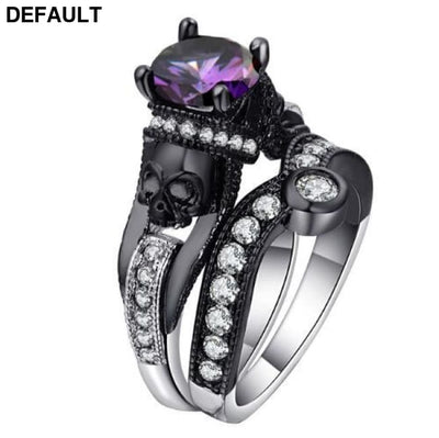 Skull Ring Set Halloween Party Jewelry f-size 5 Sterling Silver Rings