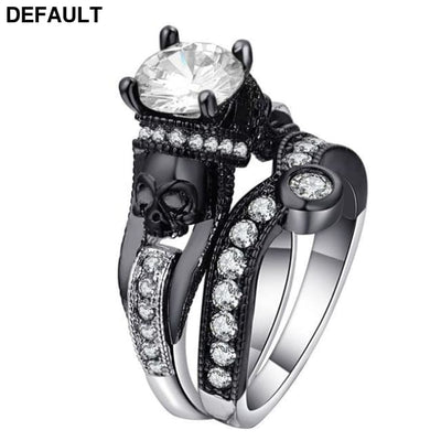 Skull Ring Set Halloween Party Jewelry Sterling Silver Rings