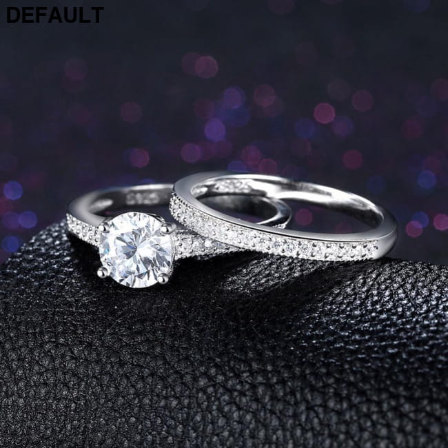 Solid 925 Sterling Silver Ring Sets Engagement Jewelry Wedding Rings