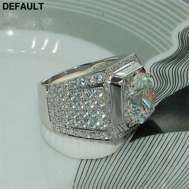 Solitaire Male 4ct Sona Diamond Ring 925 sterling silver Men Rings Best Selling Products