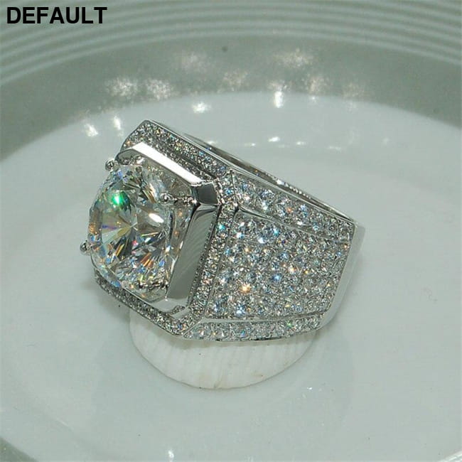 Solitaire Male 4ct Sona Diamond Ring 925 sterling silver Men Rings Best Selling Products