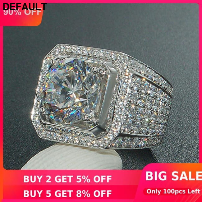 Solitaire Male 4ct Sona Diamond Ring 925 sterling silver Men Rings Best Selling Products
