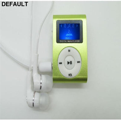 Sport MP3 Player with LCD Screen Metal Mini Clip Music Earphones USB Cable Micro TF/SD Card Slot Green MP3/MP4/MP5