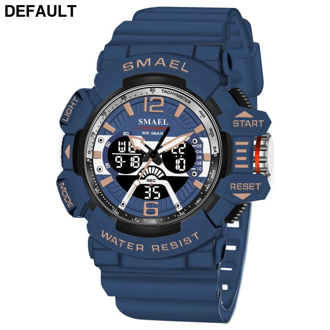 Sport Watch Men SMAEL 50M Waterproof Wristwatches Dual Time BLUE / China Watches