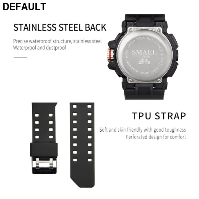 Sport Watch Men SMAEL 50M Waterproof Wristwatches Dual Time Display Multi-function Sports Clocks 8065 Mens Watches