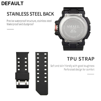 Sport Watch Men SMAEL 50M Waterproof Wristwatches Dual Time Display Multi-function Sports Clocks 8065 Mens Watches