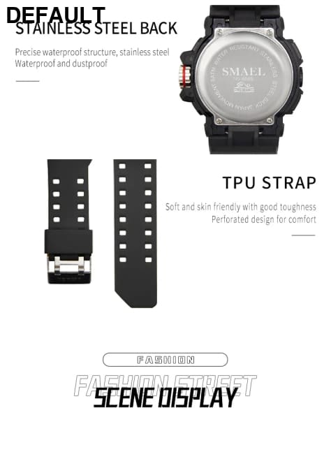 Sport Watch Men SMAEL 50M Waterproof Wristwatches Dual Time Display Multi-function Sports Clocks 8065 Mens Watches
