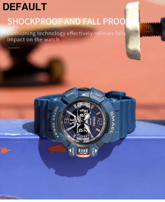 Sport Watch Men SMAEL 50M Waterproof Wristwatches Dual Time Display Multi-function Sports Clocks 8065 Mens Watches
