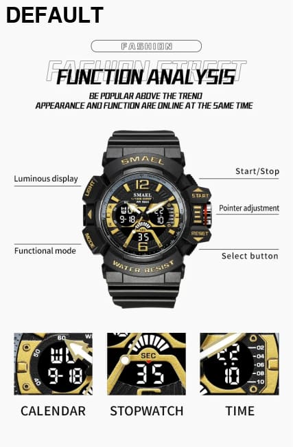 Sport Watch Men SMAEL 50M Waterproof Wristwatches Dual Time Display Multi-function Sports Clocks 8065 Mens Watches