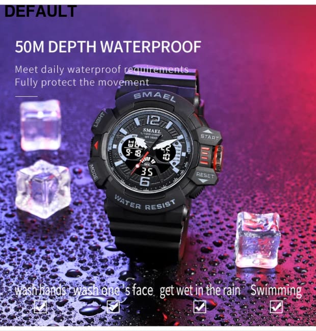 Sport Watch Men SMAEL 50M Waterproof Wristwatches Dual Time Display Multi-function Sports Clocks 8065 Mens Watches