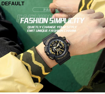 Sport Watch Men SMAEL 50M Waterproof Wristwatches Dual Time Display Multi-function Sports Clocks 8065 Mens Watches