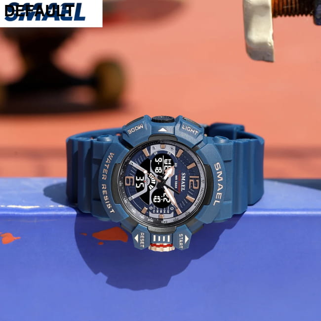 Sport Watch Men SMAEL 50M Waterproof Wristwatches Dual Time Watches