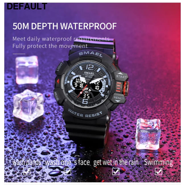 Sport Watch Men SMAEL 50M Waterproof Wristwatches Dual Time Watches