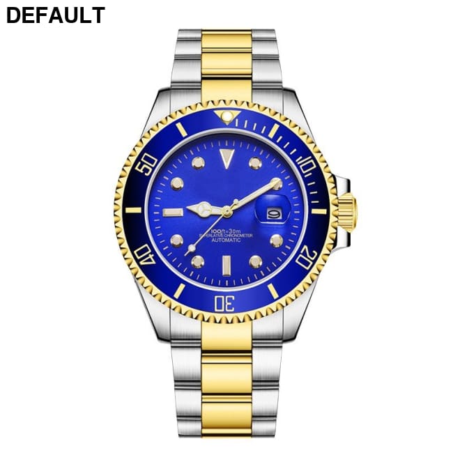 Stainless Steel Band Men’s Mechanical Watch Gradually golden blue face Men Quartz Watches Best Selling Products