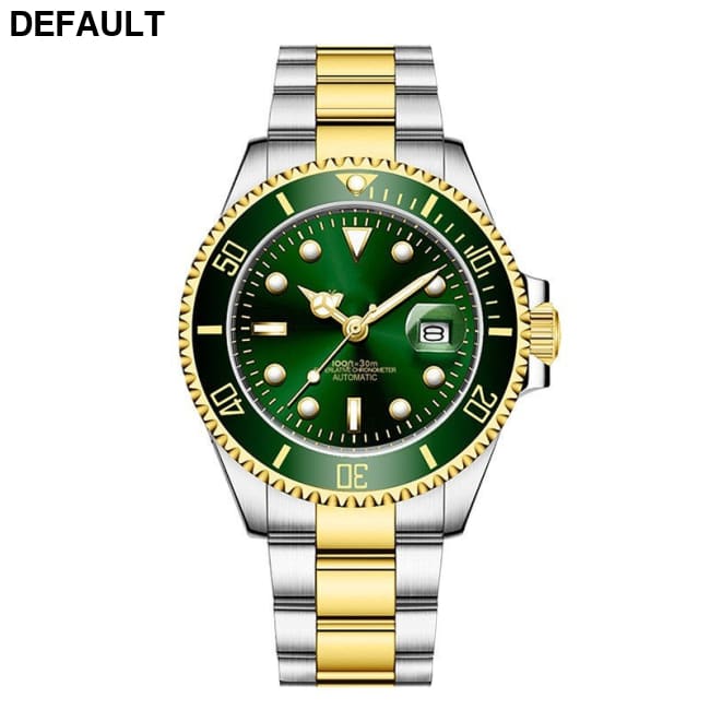 Stainless Steel Band Men’s Mechanical Watch Gradually golden green surface Men Quartz Watches Best Selling Products