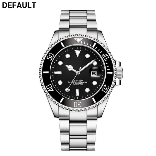 Stainless Steel Band Men’s Mechanical Watch Silver Shell Black Face Men Quartz Watches Best Selling Products