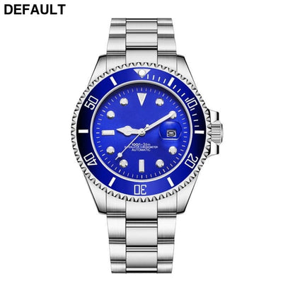 Stainless Steel Band Men’s Mechanical Watch Silver Shell Blue Noodle Men Quartz Watches Best Selling Products