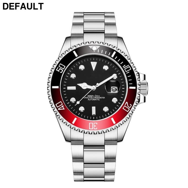 Stainless Steel Band Men’s Mechanical Watch Silver Shell Colorful black Men Quartz Watches Best Selling Products