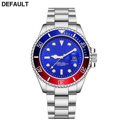 Stainless Steel Band Men’s Mechanical Watch Silver Shell Colorful Blue Men Quartz Watches Best Selling Products