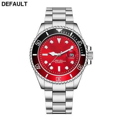 Stainless Steel Band Men’s Mechanical Watch Silver Shell Colorful Red blac Men Quartz Watches Best Selling Products