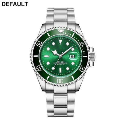 Stainless Steel Band Men’s Mechanical Watch Silver Shell Green Face Men Quartz Watches Best Selling Products