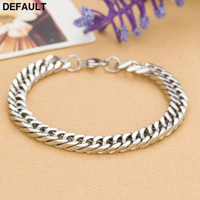 Stainless Steel Men’s Personality Charm Bracelet Jewelry Silver Men Bracelets