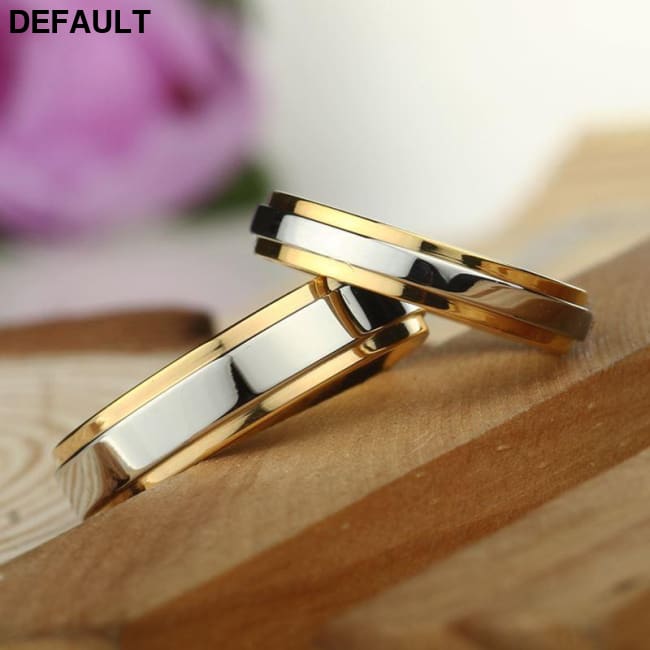 Stainless steel Wedding Ring Silver Gold Color Simple Design Couple Alliance 4mm 6mm Width Band for Women and Men